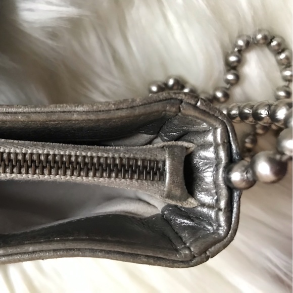 Authentic Chanel Mini Boy Lambskin Metallic Crossbody Bag Clutch Wallet on Chain - Picture 7 of 16